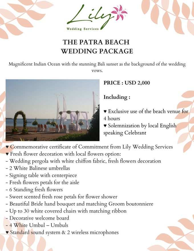 Our Wedding Packages by Lily Wedding Services - 006 Our Wedding Packages by Lily Wedding Services - 006