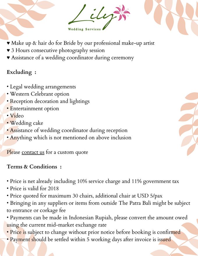 Our Wedding Packages by Lily Wedding Services - 007 Our Wedding Packages by Lily Wedding Services - 007
