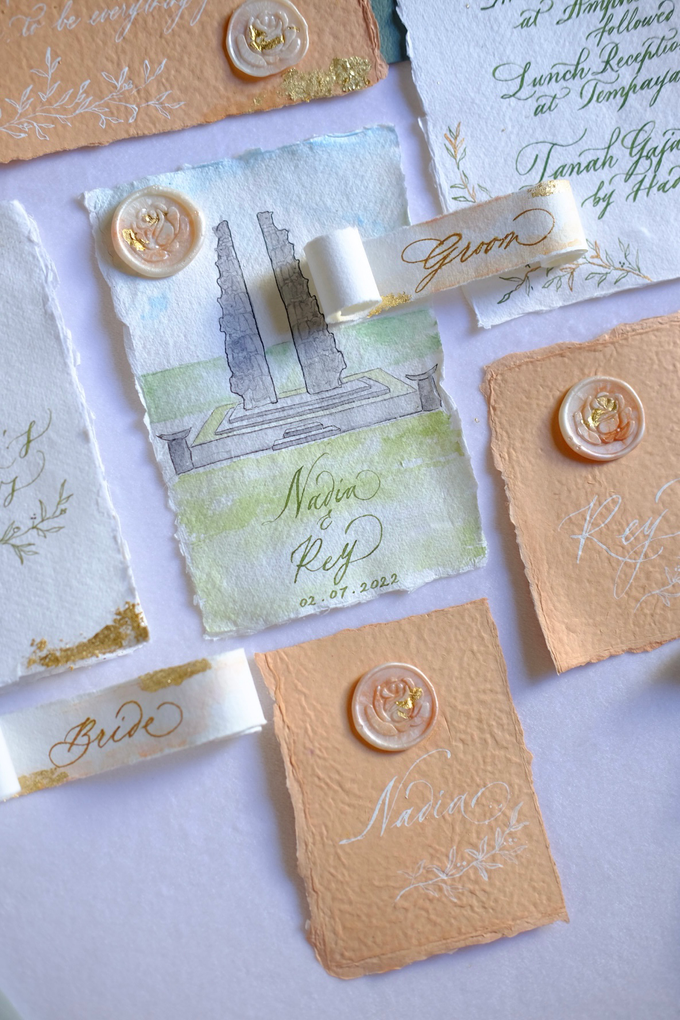 Invitation keepsake - sage green and touch orange by Things by Mona Calligraphy & Design - 007 Invitation keepsake - sage green and touch orange by Things by Mona Calligraphy & Design - 007