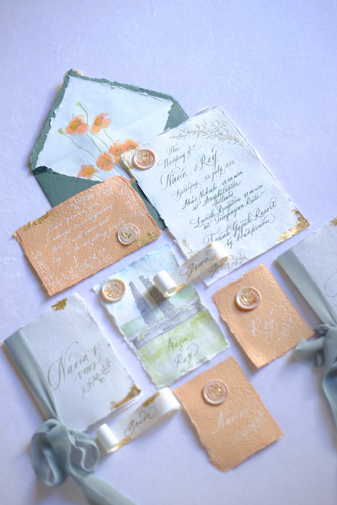 Invitation keepsake - sage green and touch orange by Things by Mona Calligraphy & Design - 006 Invitation keepsake - sage green and touch orange by Things by Mona Calligraphy & Design - 006