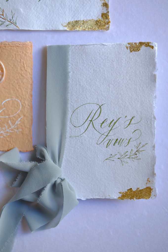 Invitation keepsake - sage green and touch orange by Things by Mona Calligraphy & Design - 008 Invitation keepsake - sage green and touch orange by Things by Mona Calligraphy & Design - 008