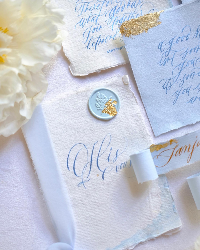 Elegant blue for sanjaya and sasa’s wedding  by Things by Mona Calligraphy & Design - 006