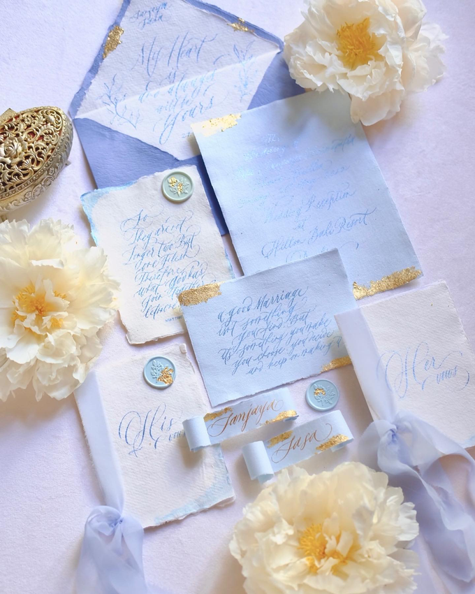 Elegant blue for sanjaya and sasa’s wedding  by Things by Mona Calligraphy & Design - 005