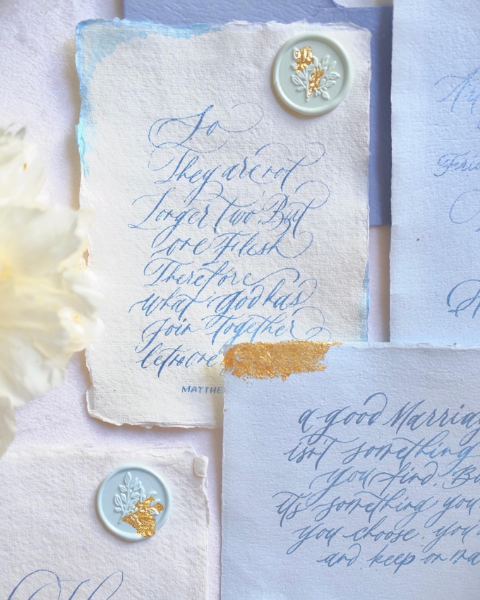 Elegant blue for sanjaya and sasa’s wedding by Things by Mona Calligraphy & Design - 007 Elegant blue for sanjaya and sasa’s wedding by Things by Mona Calligraphy & Design - 007