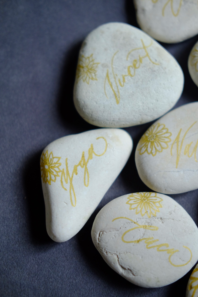 Stone placecard by Things by Mona Calligraphy & Design - 004 Stone placecard by Things by Mona Calligraphy & Design - 004