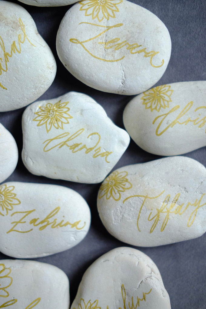 Stone placecard by Things by Mona Calligraphy & Design - 003 Stone placecard by Things by Mona Calligraphy & Design - 003