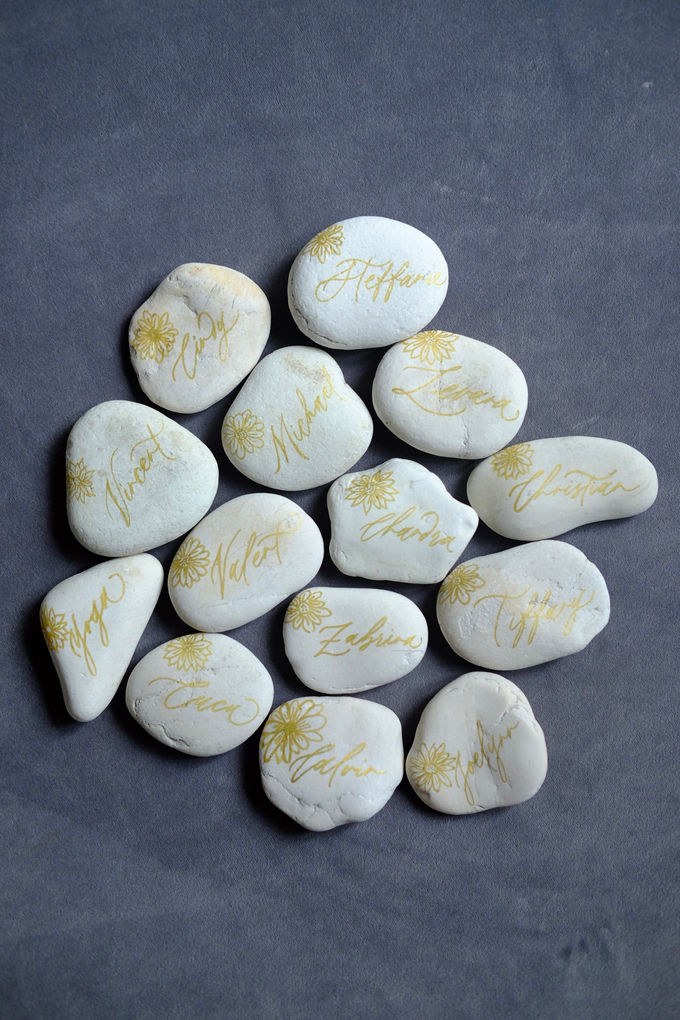 Stone placecard by Things by Mona Calligraphy & Design - 001 Stone placecard by Things by Mona Calligraphy & Design - 001