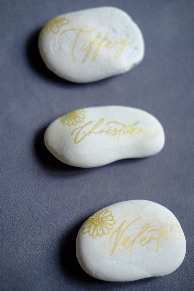 Stone placecard by Things by Mona Calligraphy & Design - 005 Stone placecard by Things by Mona Calligraphy & Design - 005