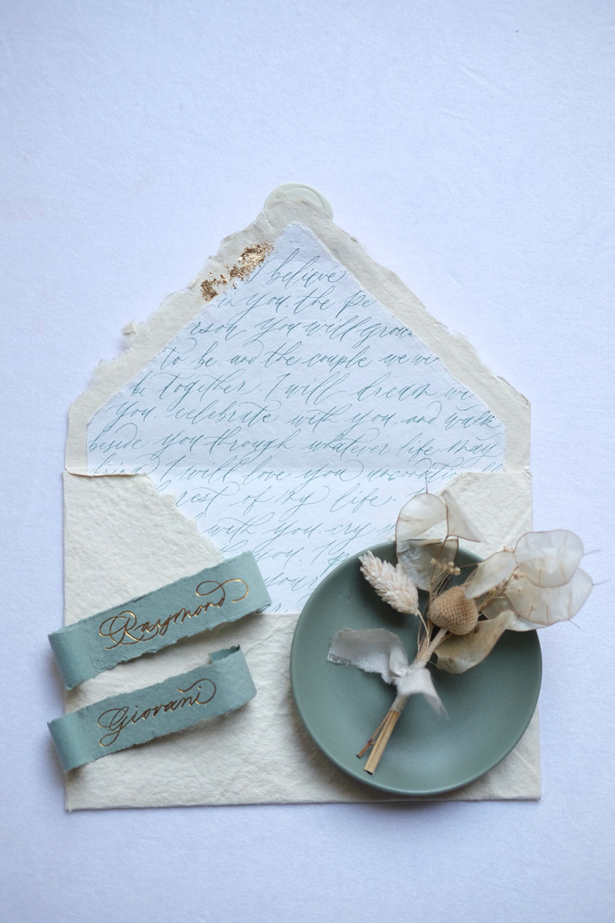 Sage green invitation keepsake by Things by Mona Calligraphy & Design - 006