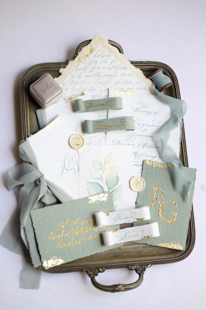 Sage green invitation keepsake by Things by Mona Calligraphy & Design - 011