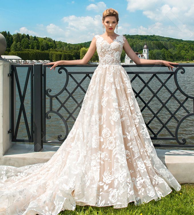 Modern A-line silhouette Pina wedding dress by DevotionDresses - 006 Modern A-line silhouette Pina wedding dress by DevotionDresses - 006