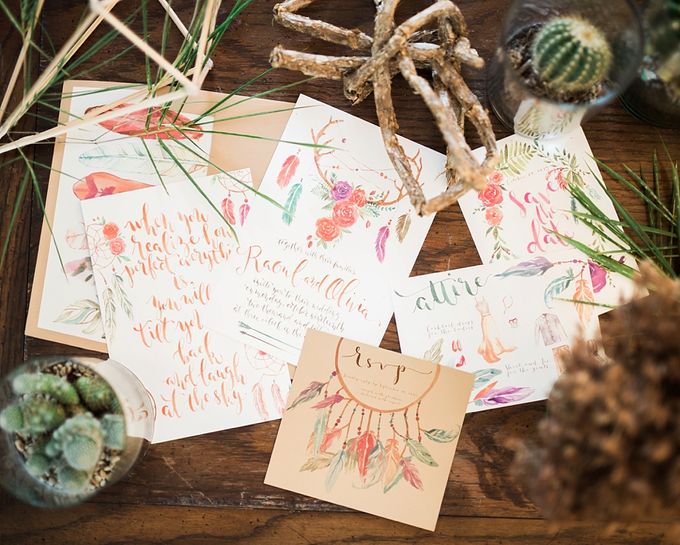 Watercolor and Calligraphy Wedding Invitations by First of April - 004 Watercolor and Calligraphy Wedding Invitations by First of April - 004