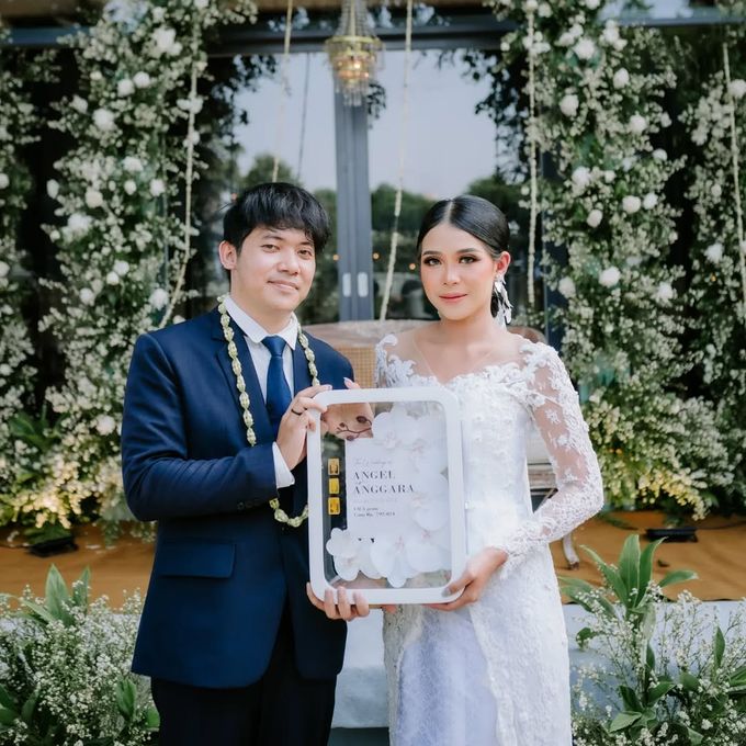 Angel & Angga Wedding outdoor Decoration @Gemintang Sawangan Depok by Rosepetal Backdrop - 004