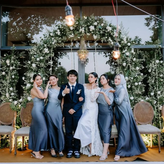 Angel & Angga Wedding outdoor Decoration @Gemintang Sawangan Depok by Rosepetal Backdrop - 041