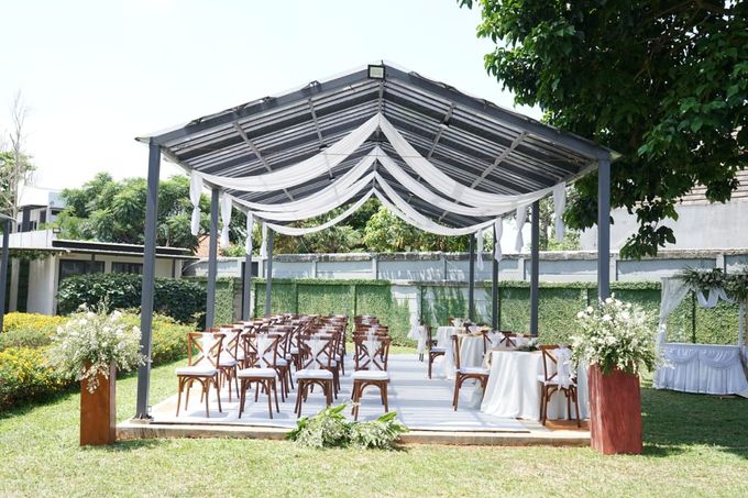 Angel & Angga Wedding outdoor Decoration @Gemintang Sawangan Depok by Rosepetal Backdrop - 025
