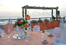 Wedding reception in beach front by Bali Wedding Queen