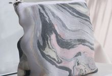 Personalized Souvenir Hand marbled pouch by Nemonic Design