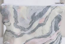 Personalized Souvenir Hand marbled pouch by Nemonic Design